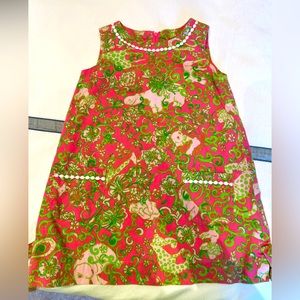 Lily Pulitzer toddler gifts pink and green shirt dress, size 3T